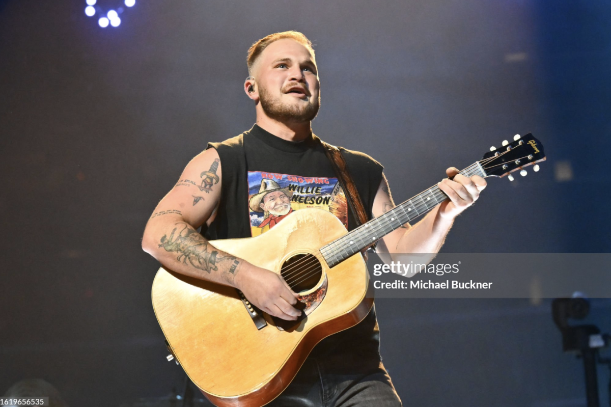 Zach Bryan performs during a concert held at the Crypto.com Arena on August 23, 2023 in Los Angeles, California. 