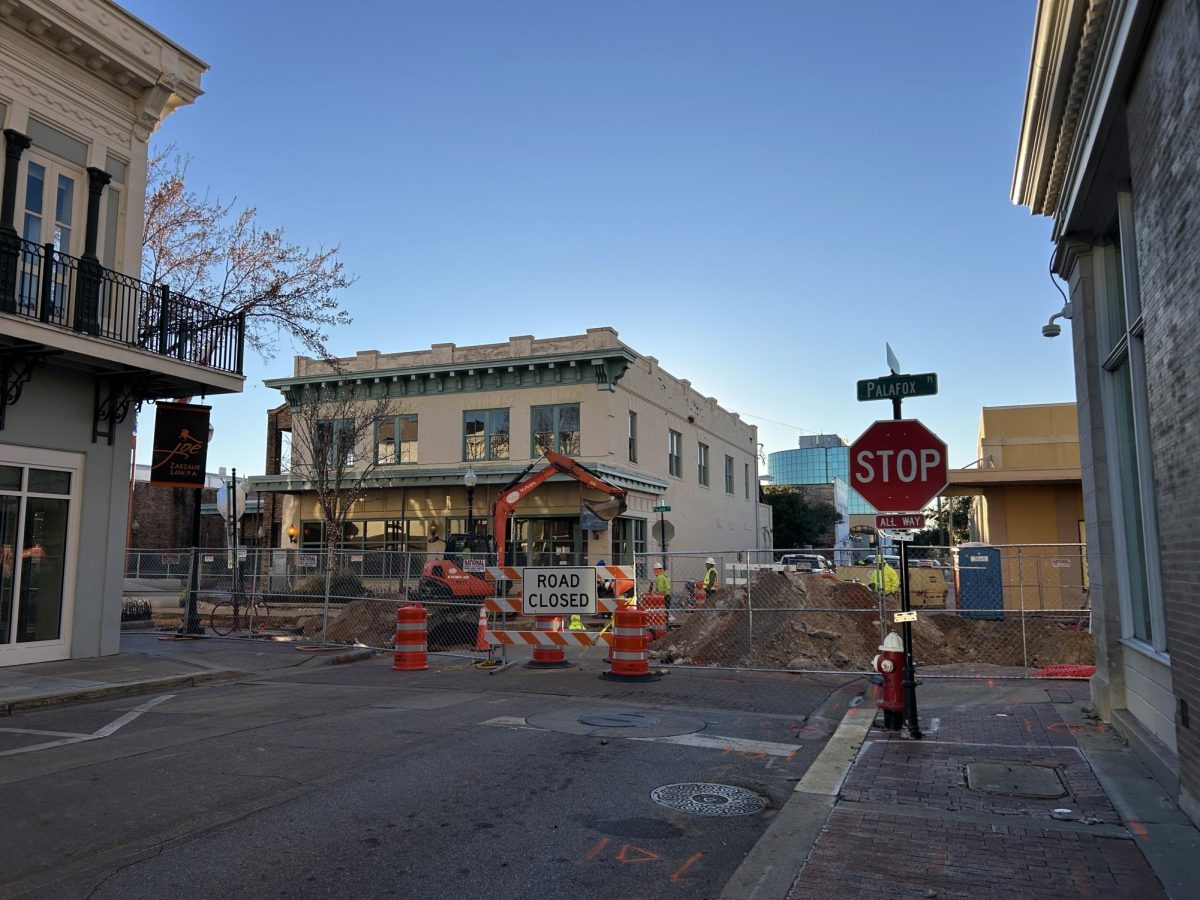 View of Construction on January 15th, 2025 at Palafox St. and Romana St.