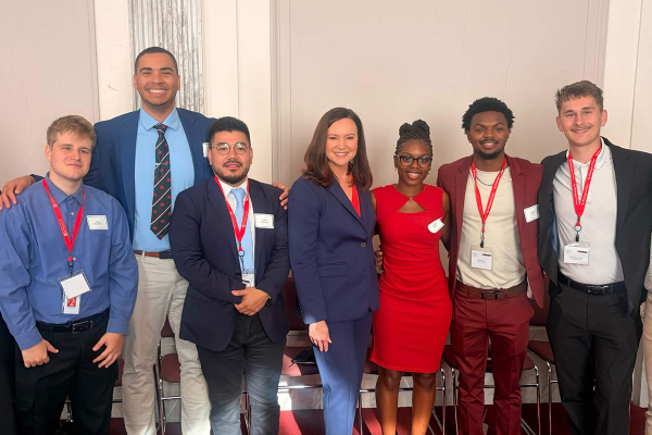 UWF students with Senator Ashley Moody during The Washington Center's National Security Seminar